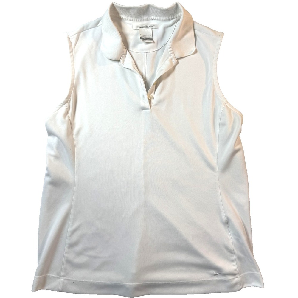 Nike Golf Polo Shirt Womens XL White Sleeveless Dri-Fit Performance Top